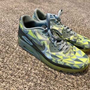 Nike Air Max Lime and Teal Geometric Sneakers